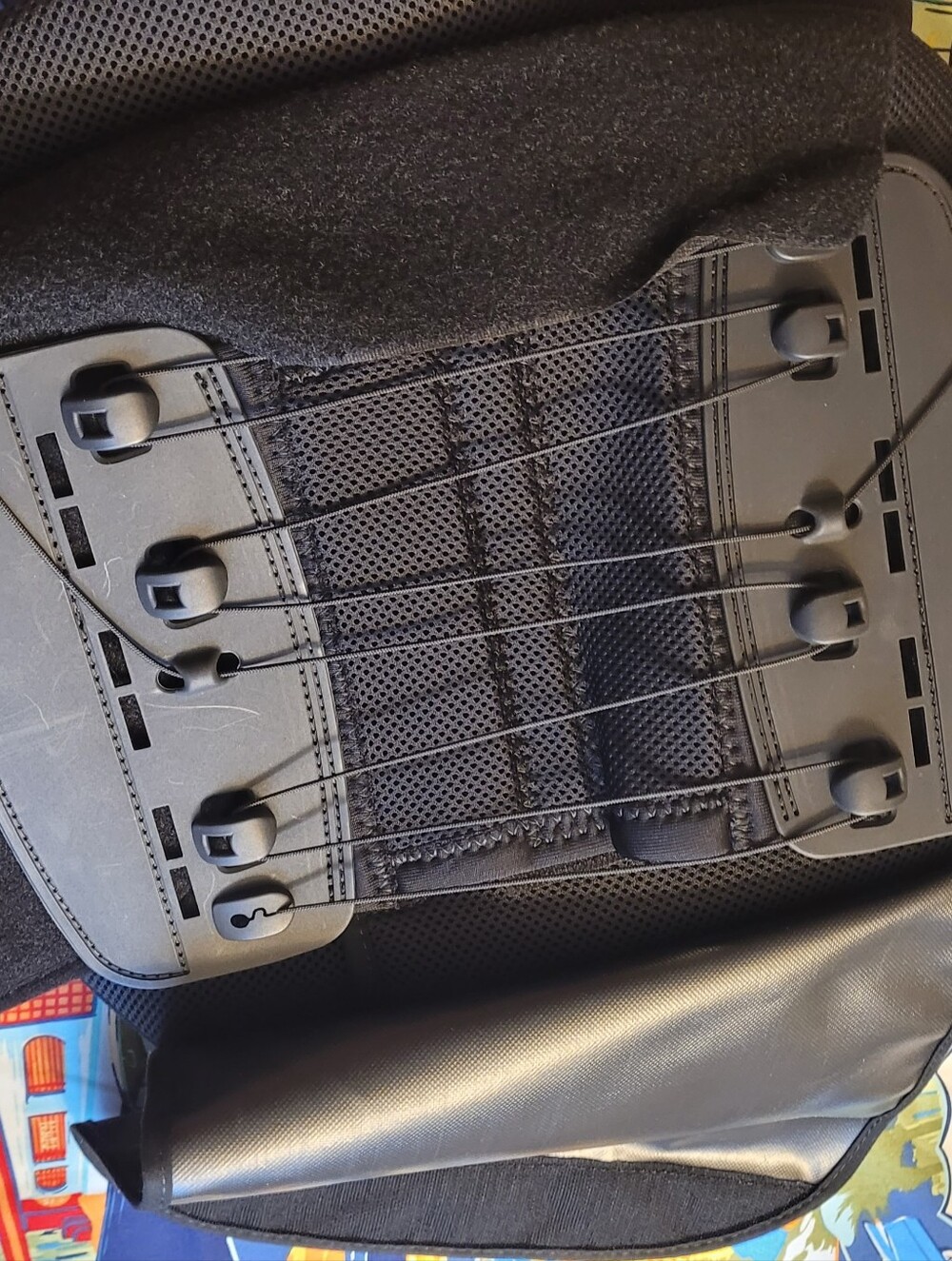 Black Tactical Backpack Panel with Bungee Cord System